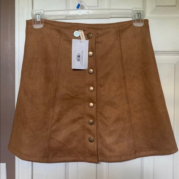 Wishlist Dresses & Skirts - Suede Button-down Skirt